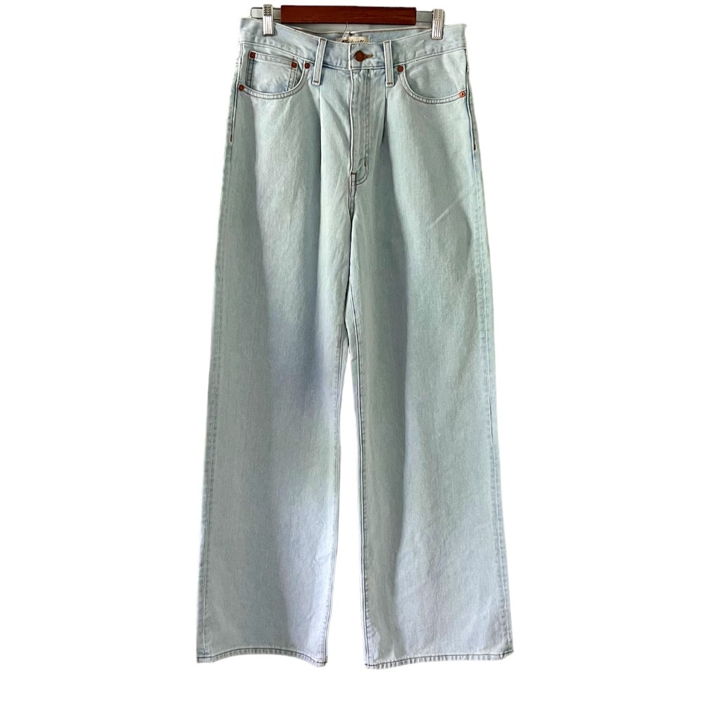 Madewell NEW Superwide-Leg High-Rise Jeans In Light Wash Size 28
